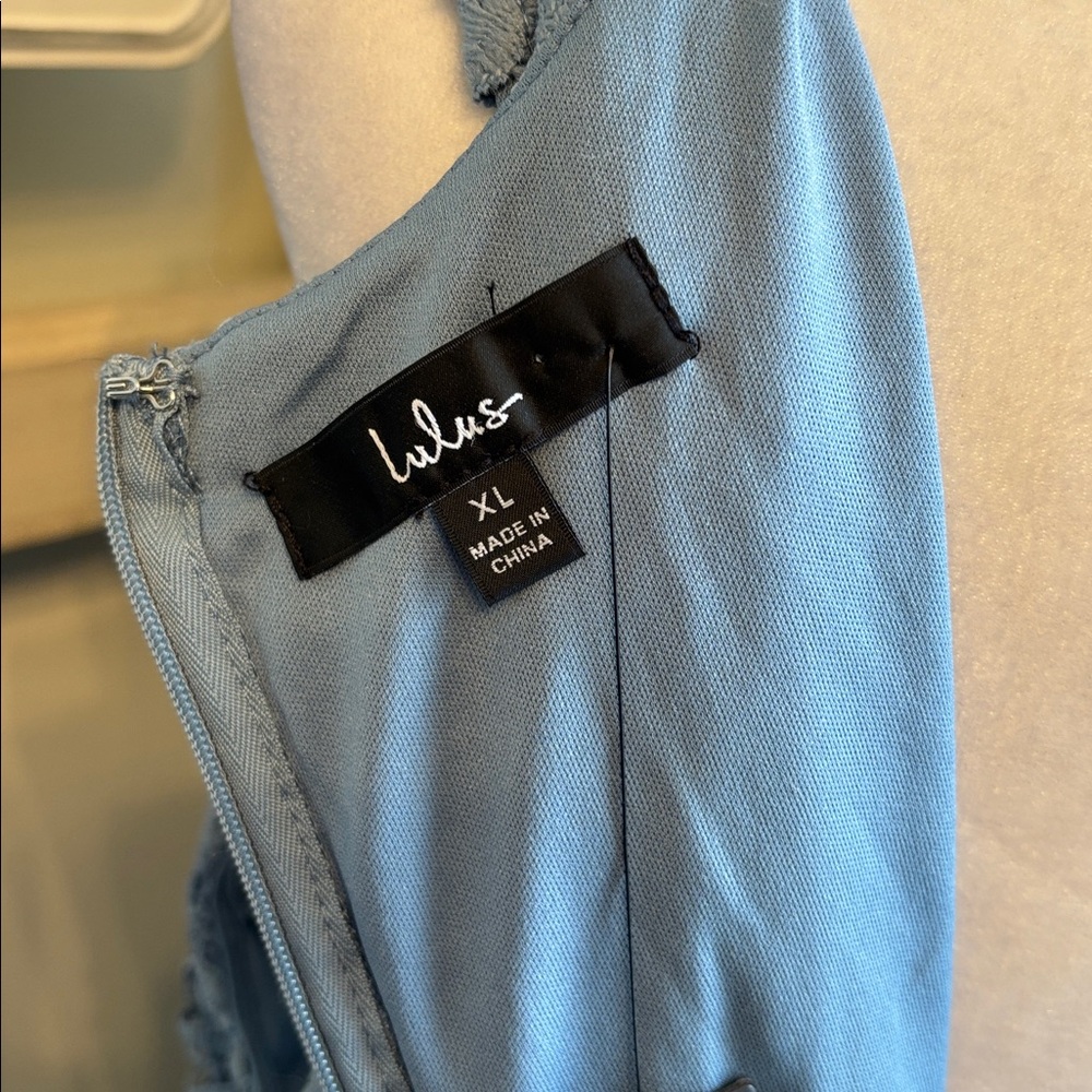 Lulus Truly Beloved Dusty Blue Lace Bodycon Dress NWT - Picture 15 of 16